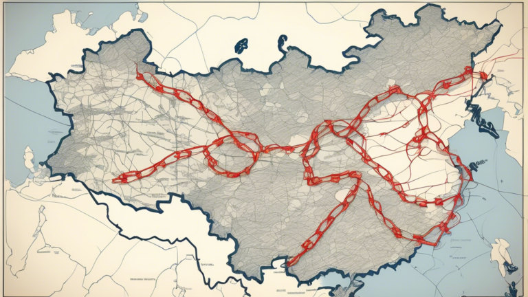 Create an image that visually represents the concept of North Korean involvement in the Ukraine conflict. Depict a map where North Korea and Ukraine are connected by a symbolic thread or chain. On one